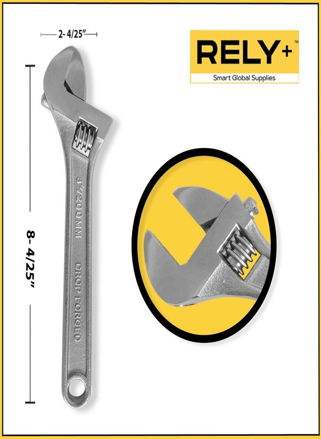 RELY+ Adjustable Wrench 8 Inch 200MM Combination Spanner Pana Alloy Steel Pipe Wrench Set Home Plumbing Tools - Image 2
